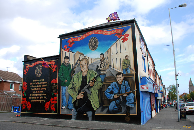 Los voluntarios del Ulster. Shankill Road. Belfast